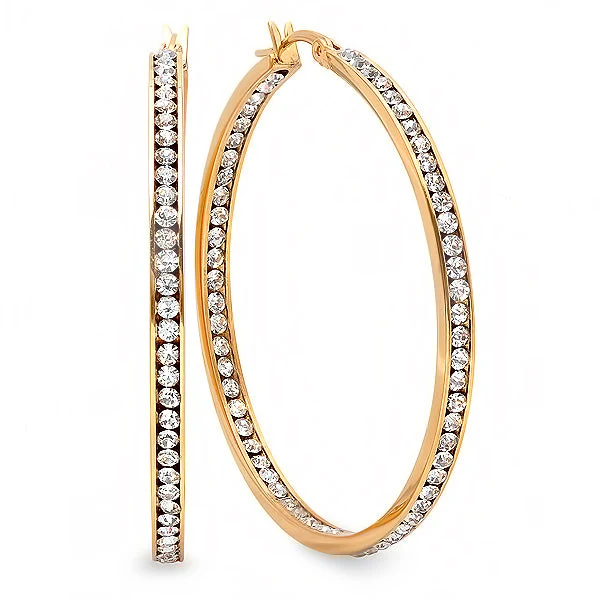 Superior CZ Oval Hoop Earrings Healthy