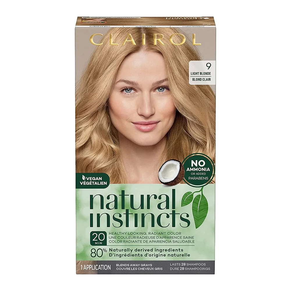 Relaxed Clairol Natural Instincts Demi-Permanent Hair Color Kit 9 Light Blonde 1 Ea Minimalist
