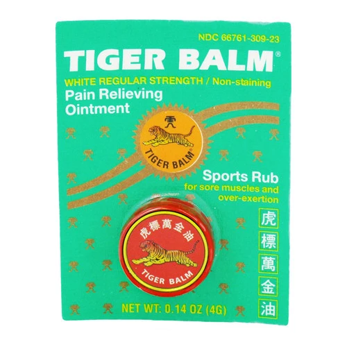 Quality Tiger Balm White Regular Strength Pain Relieving Ointment Non-Staining - .14 Oz Powerful