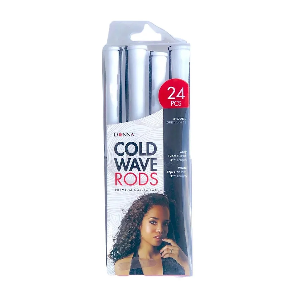 Sophisticated Donna Cold Wave Rods Grey and White 87202 Long 24 Ea Prestigious