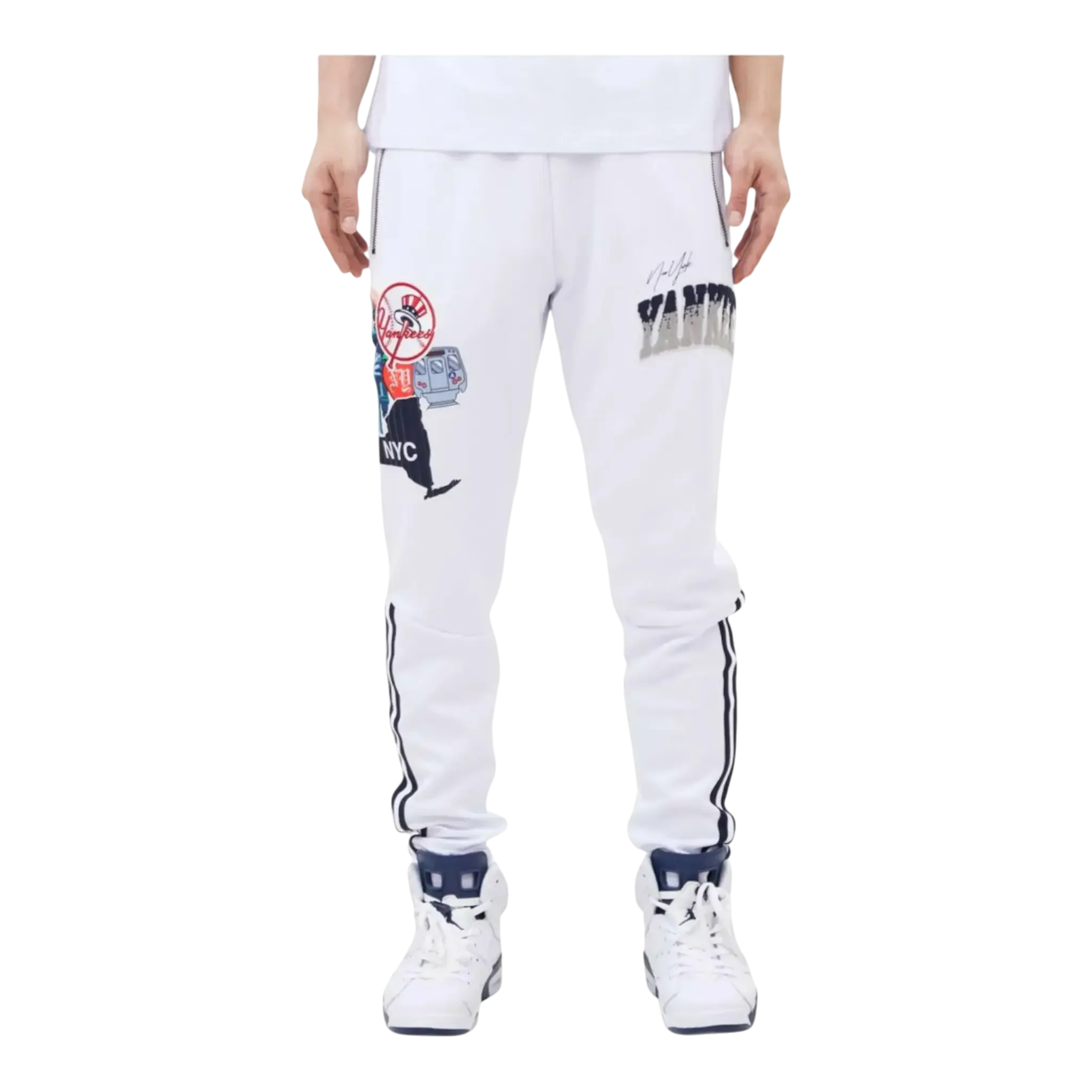 Durable Pro Standard New York Yankees Home Town Men Track Pants White Minimalist