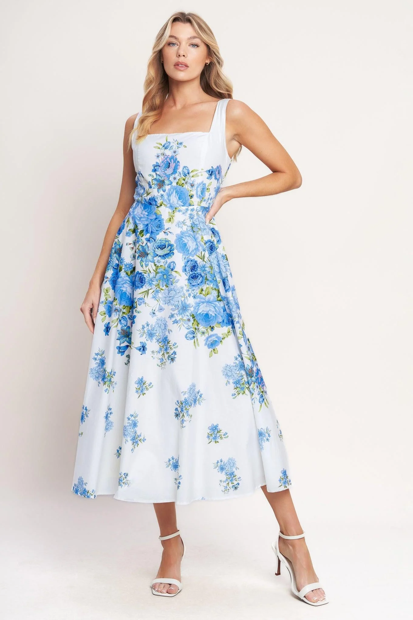 Exclusive Classic Bloom Day Woven Midi Dress Effective