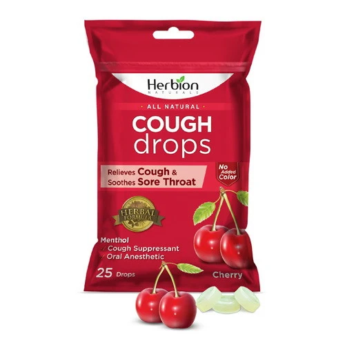 Top-Quality Herbion All Natural Cough Drops Cherry 25 Ea Durable