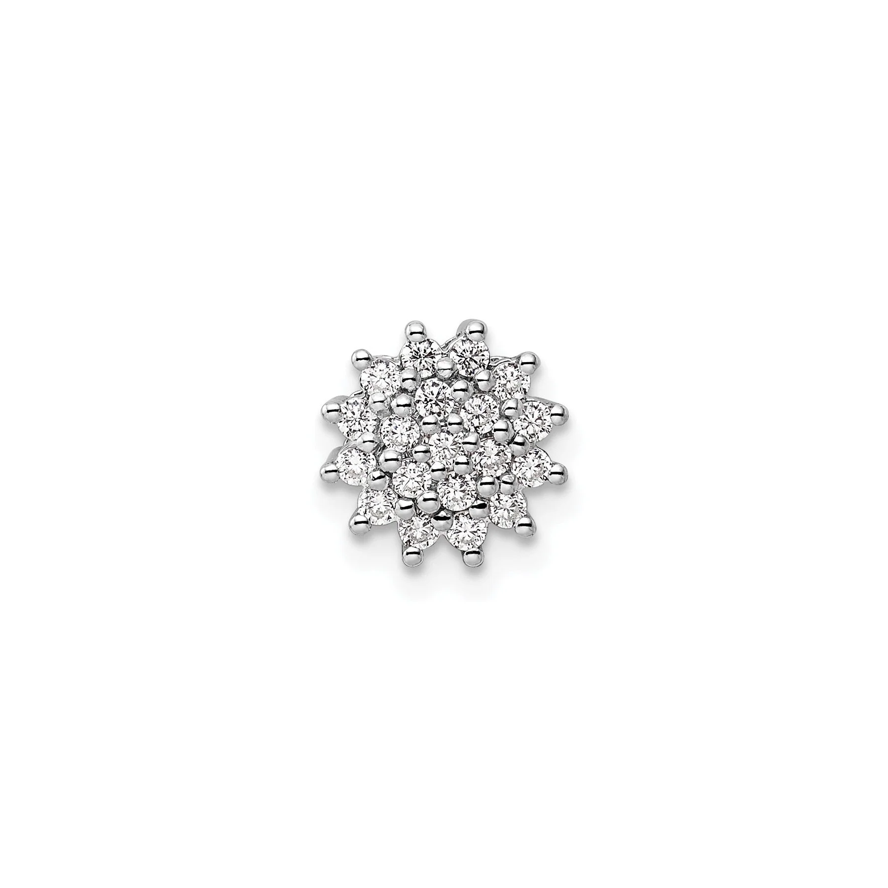 Classic 14k Gold 1 4 carat Lab Grown Diamond Cluster Chain Slide Pendant Clean
