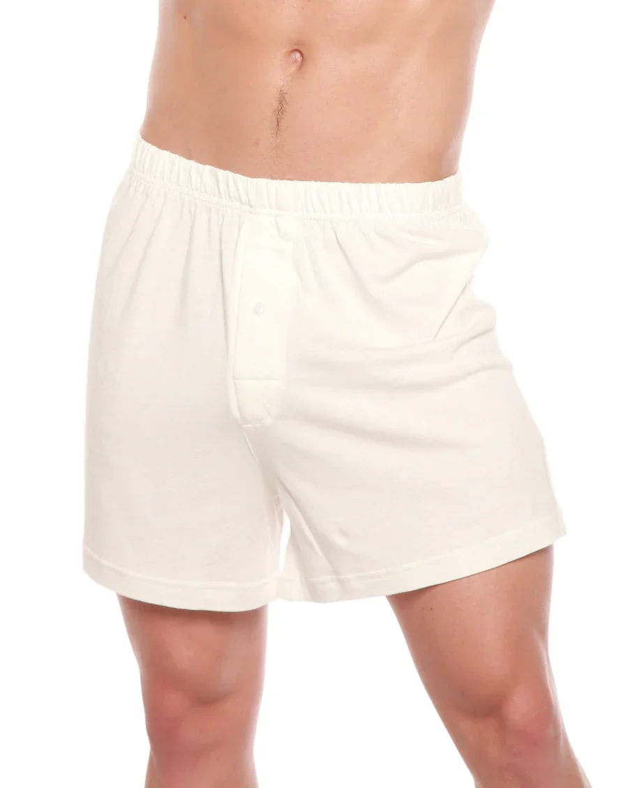 Sustainable Men's Bamboo Viscose Cotton Boxer Style Underwear Cream Color - 3-pack Expertly Made