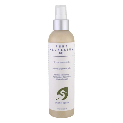 Breathable White Egret Personal Care Pure Magnesium Oil Spray 8 Oz Flexible
