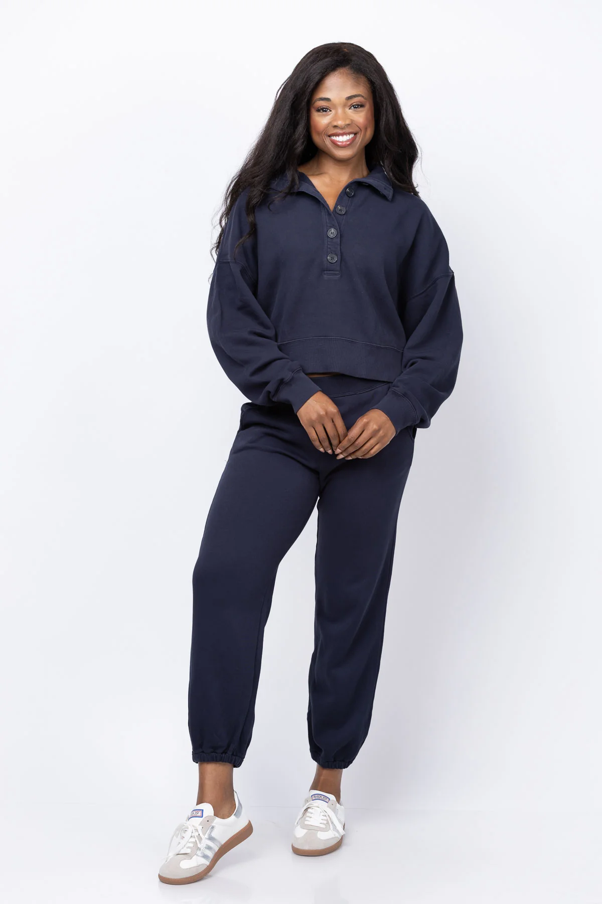 Enhanced Velvet by Graham Spencer Fatima in Navy Environmentally Friendly