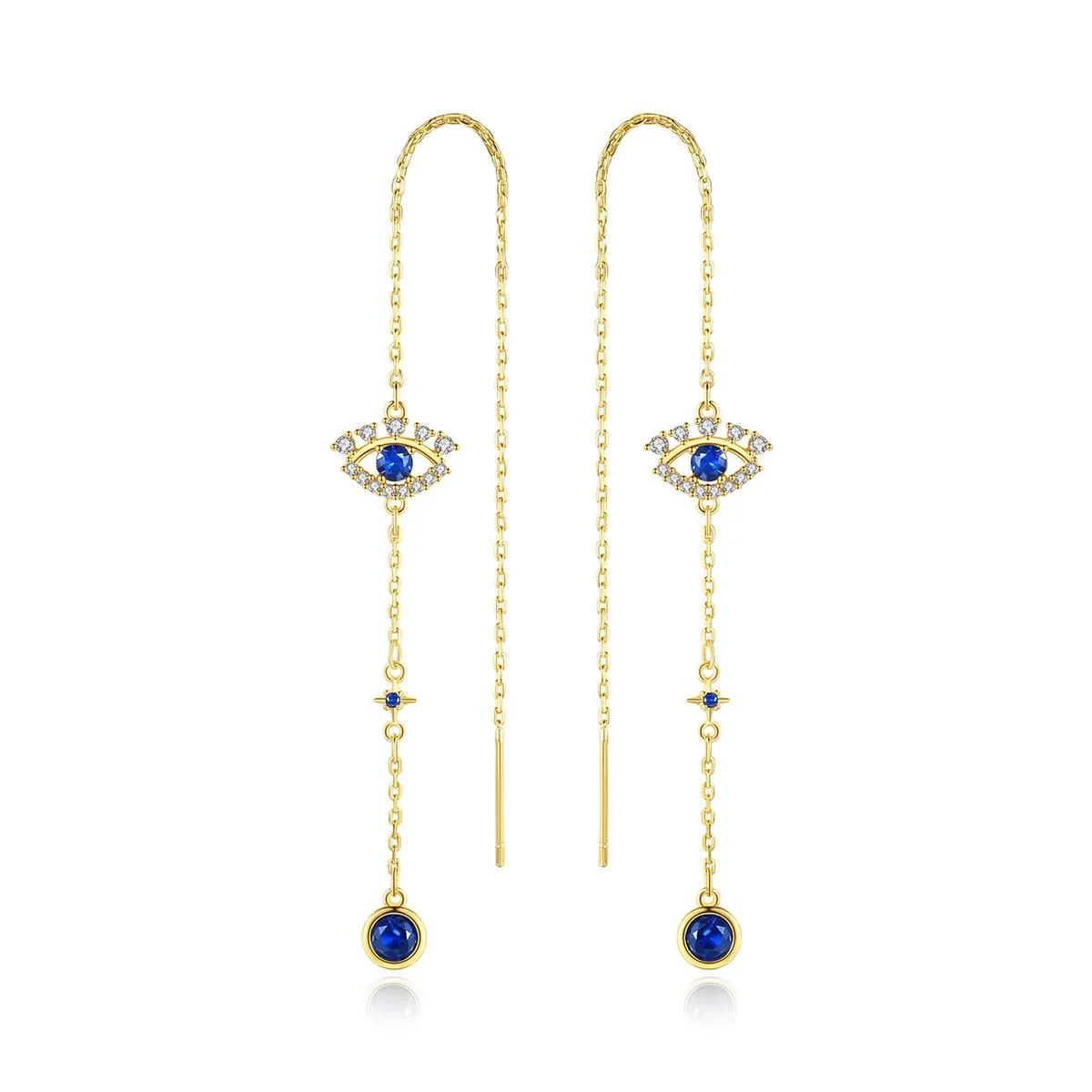 Premium Crystal Cubic Zirconia Goldtone Eye Ear Threaders Innovative