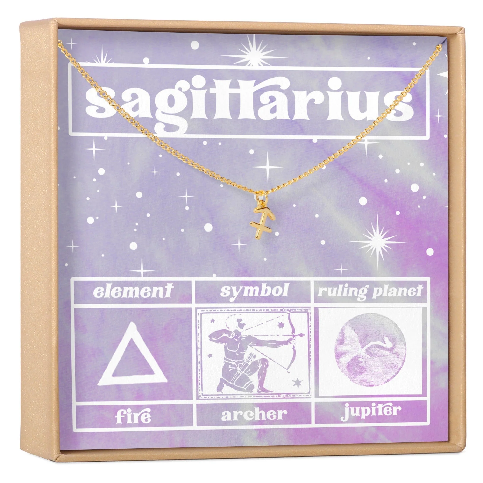 Expertly Made Celestial Sagittarius Zodiac Necklace High-End
