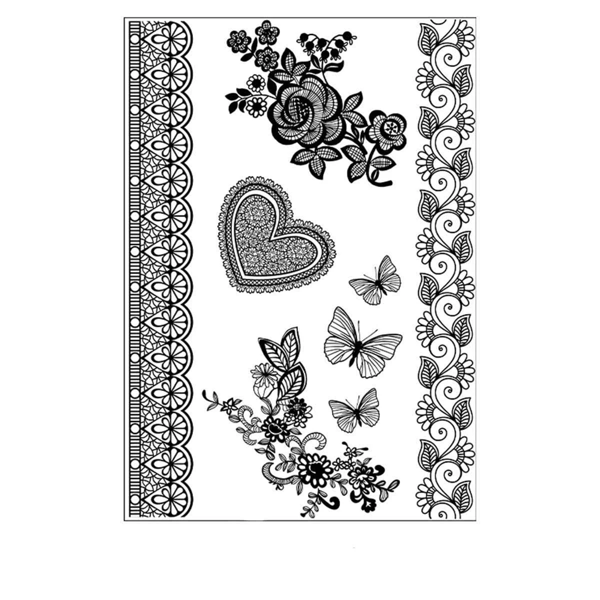 Pure Black Heart Butterfly Temporary Tattoos-Set of 5 Refined