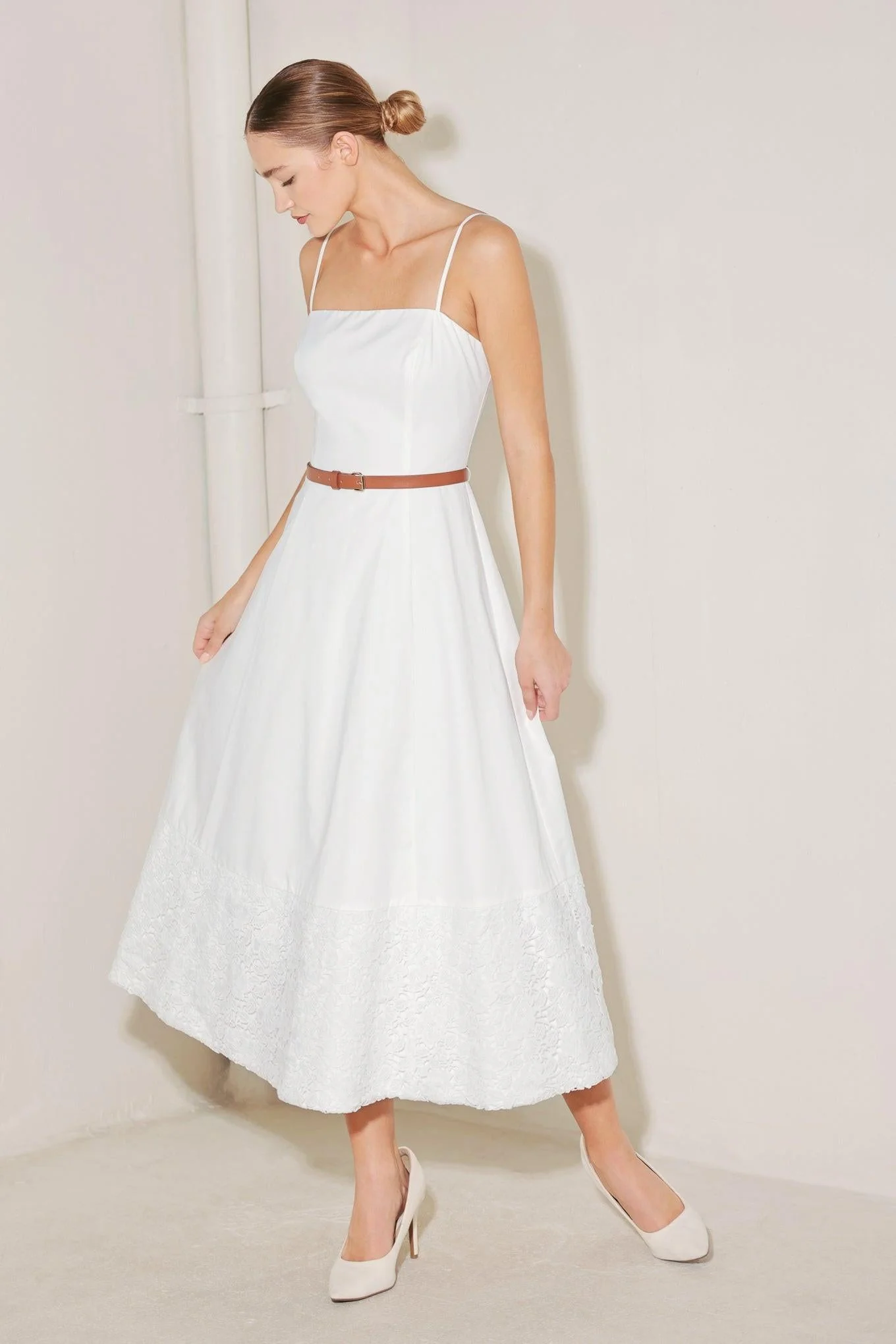 Powerful Delicate Icon Woven Midi Dress Fine Crafted