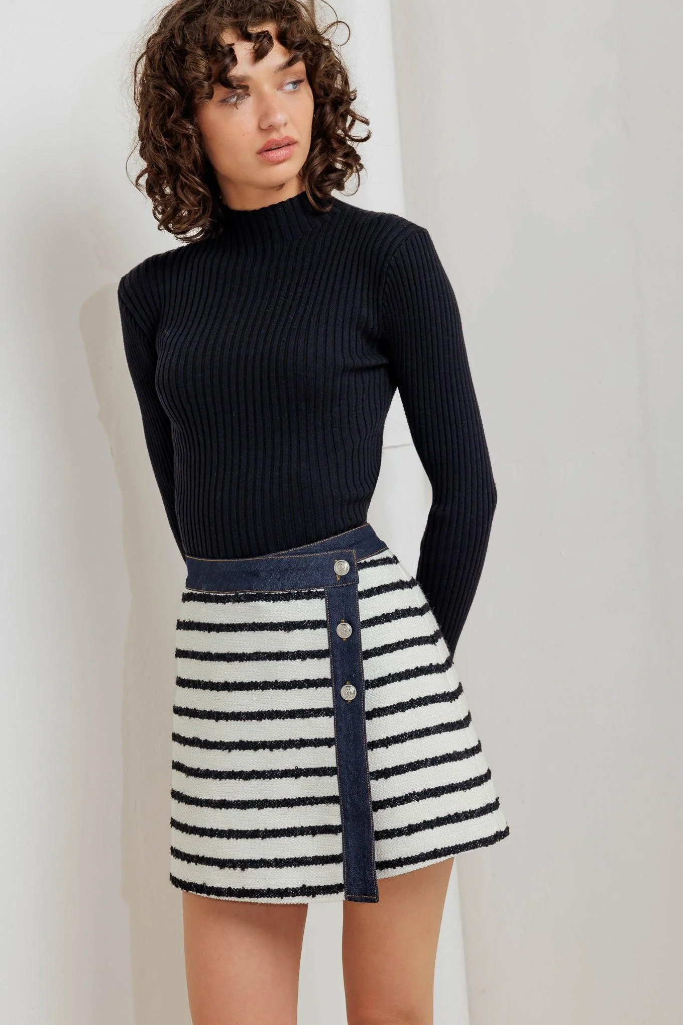 World-Class Bonjour Stripe Woven Skort Certified