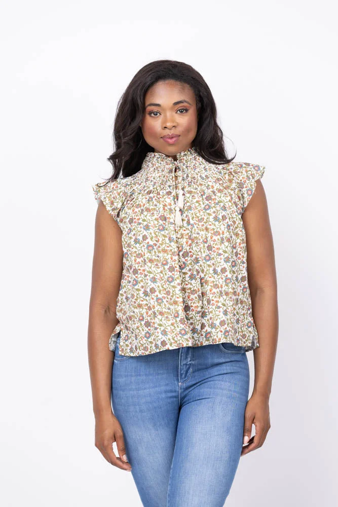 Detailed Cleobella Dira Blouse in Viti Flora Print Convenient