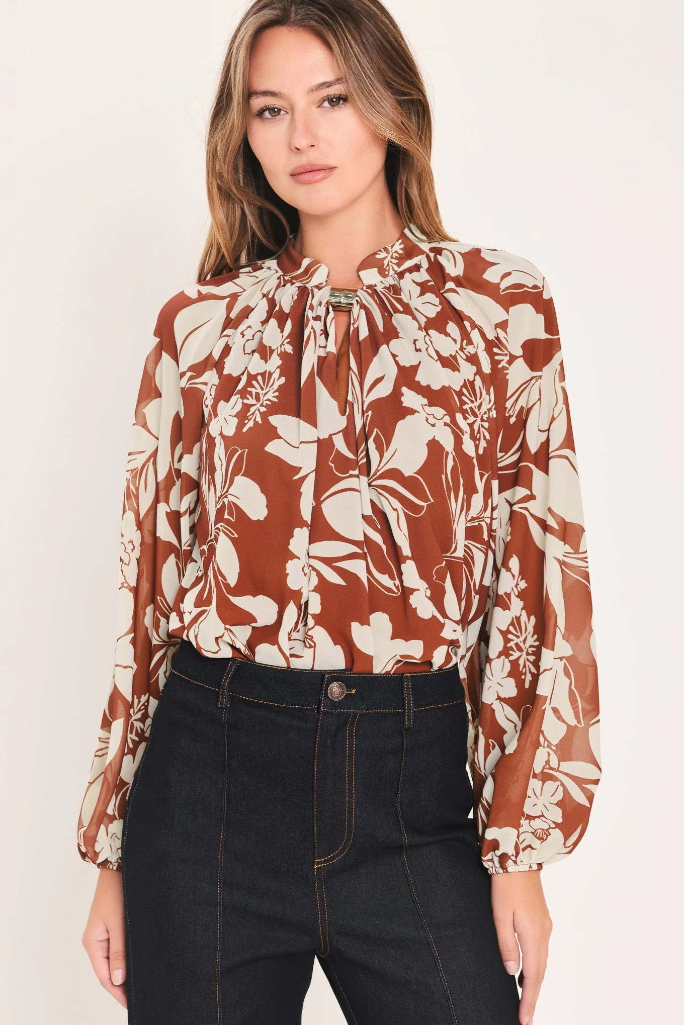 Artisan Golden Season Rust Hardware-detail Blouse Quality