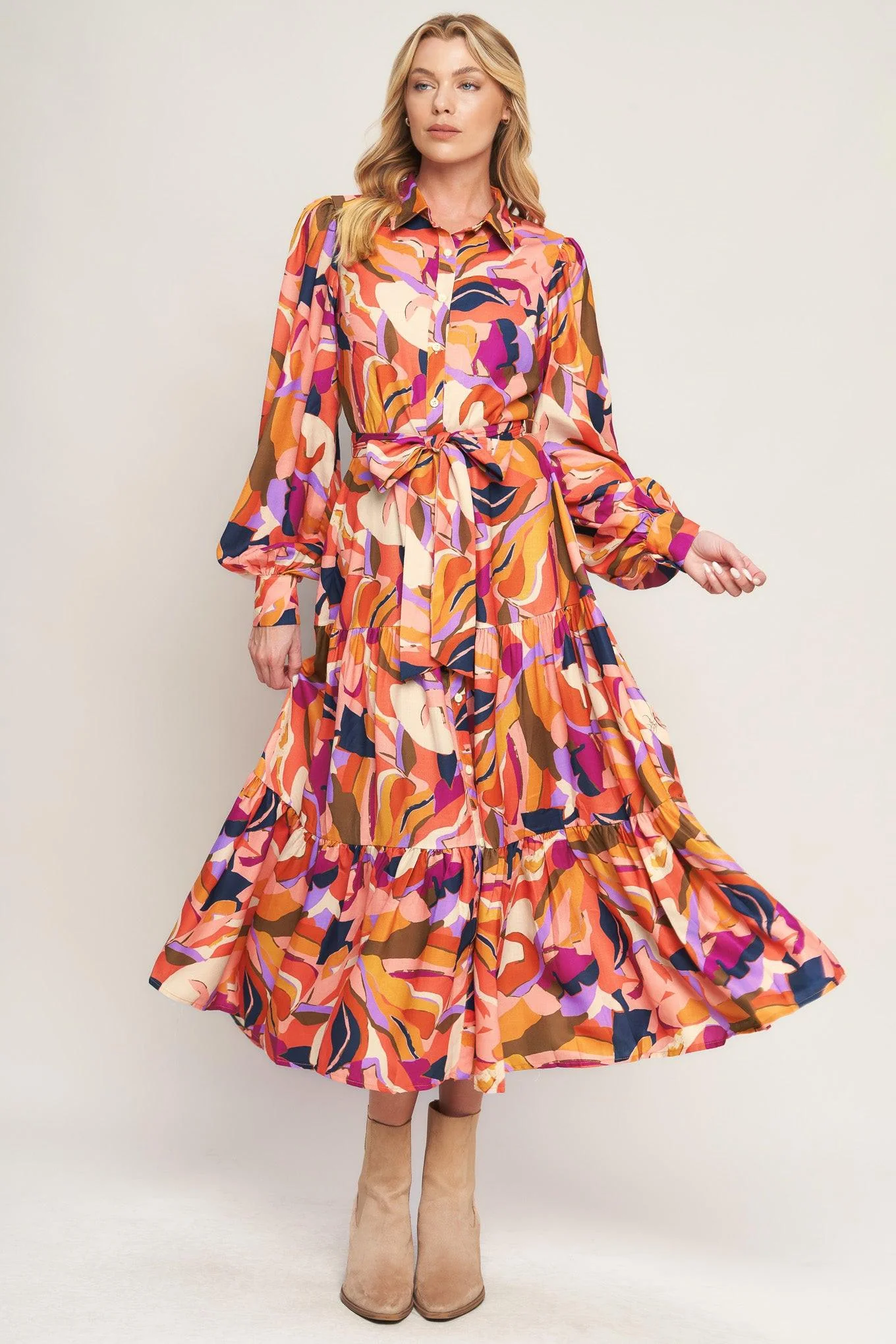 World-Class Rosewood Romance Woven Midi Dress Practical