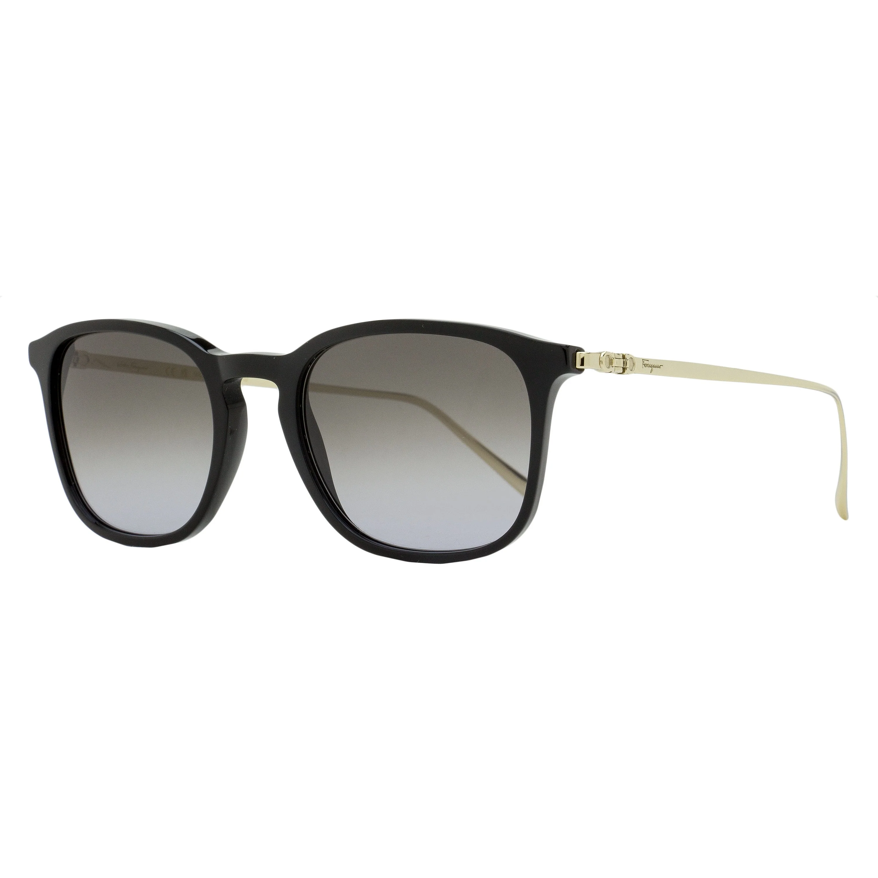 Genuine Ferragamo Keyhole Square Sunglasses SF2846S 001 Black Gold 53mm Functional
