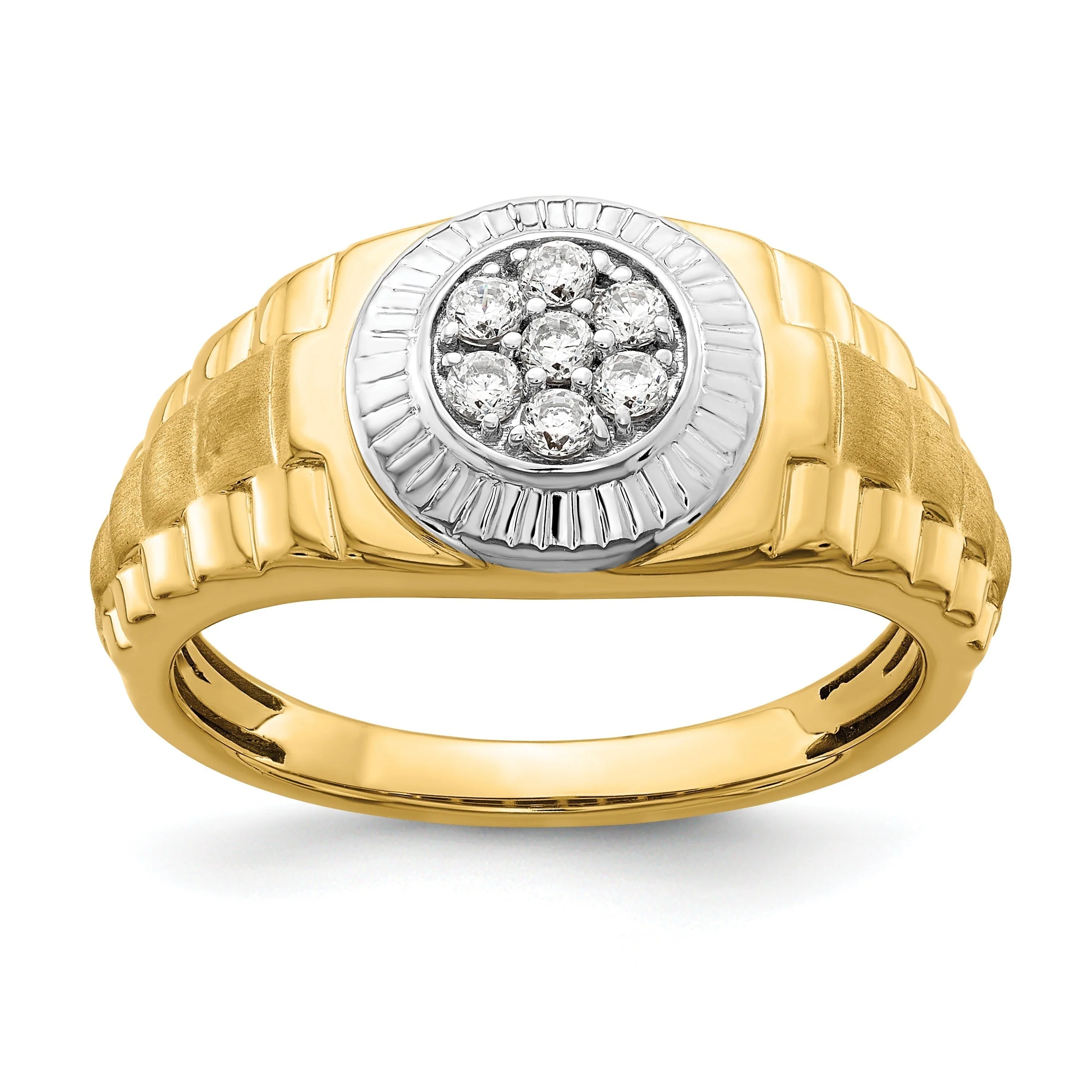 Convenient 14k Gold Round 1 4 ct Lab Grown Diamond Men's Ring Smart