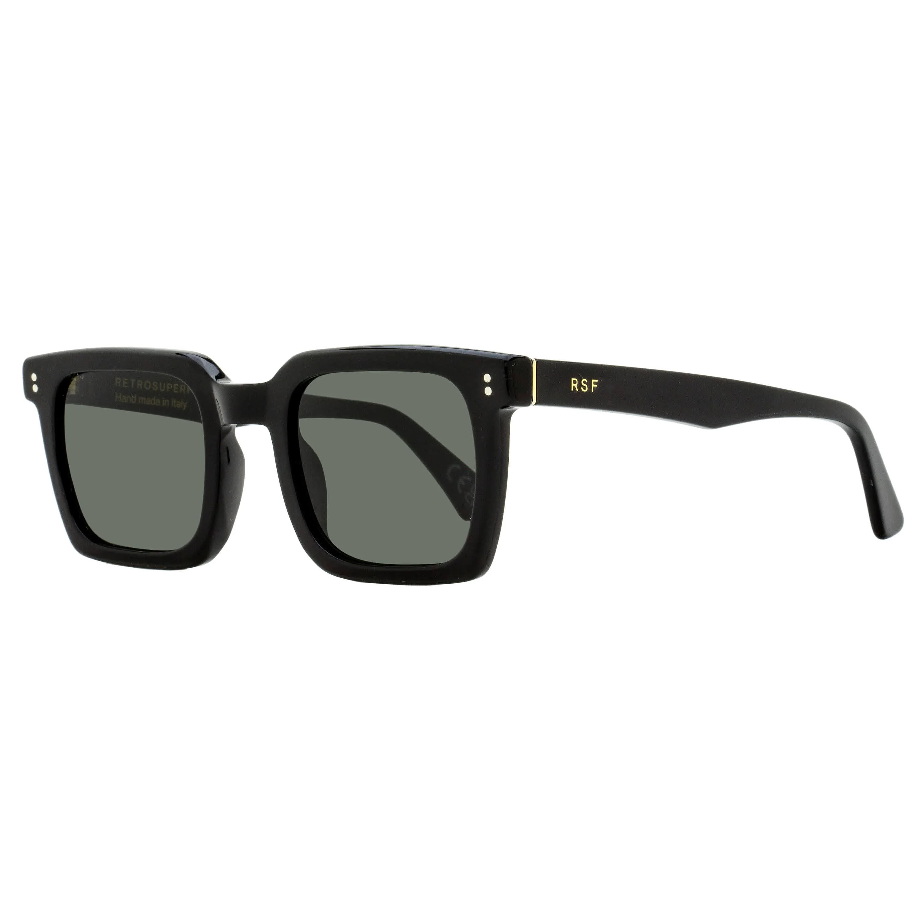 Recyclable Retrosuperfuture Square Angular Sunglasses Secolo B4E Black 50mm Natural