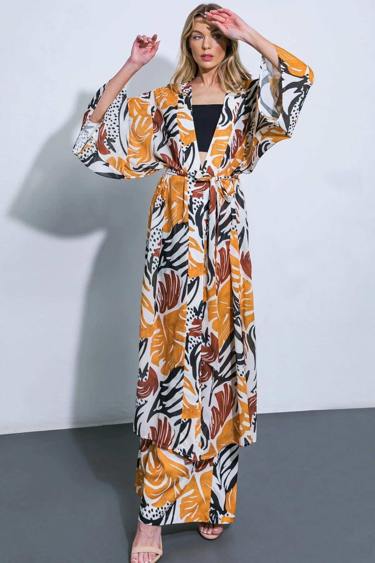 Fine Crafted Where the Wind Woven Midi Kimono Top-Quality