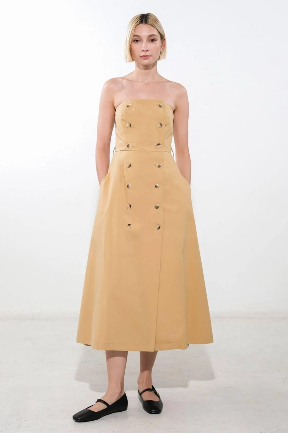 Easy-to-Use Follow You Everywhere Woven Midi Dress High-End