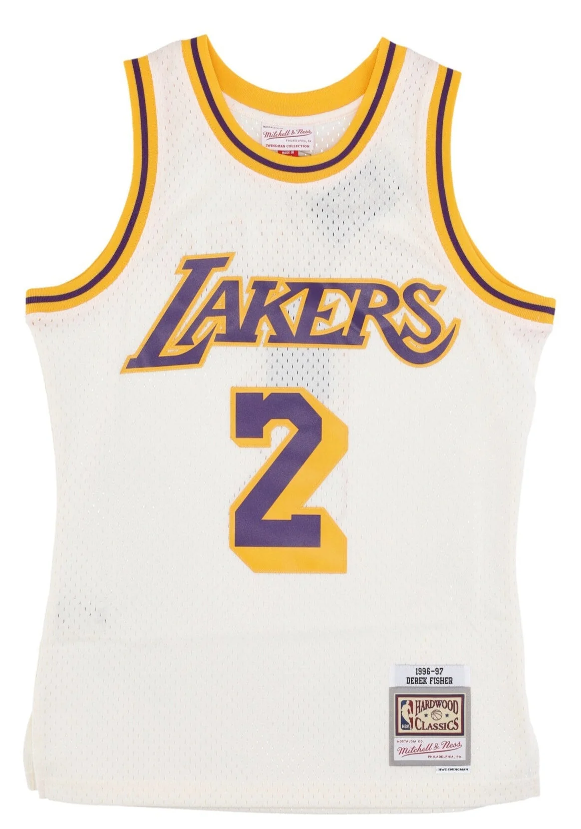 Exceptional Mitchell Ness Men's Cream Team Color Swingman Jersey Lakers 1996 Derek Fisher Jerseys Trendy