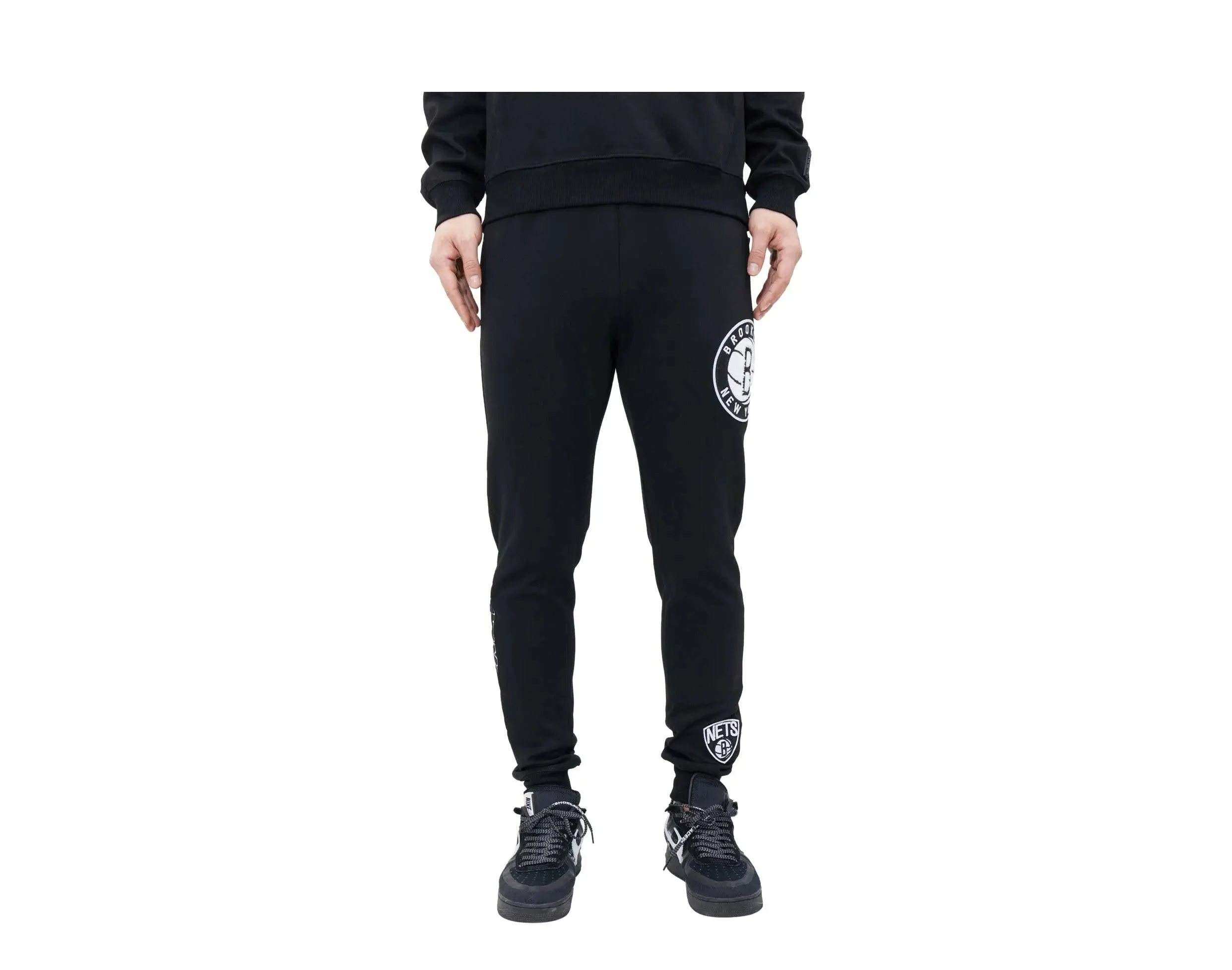 Classic Pro Standard NBA Brooklyn Nets Logo Blended Men Jogger Pants Black Versatile