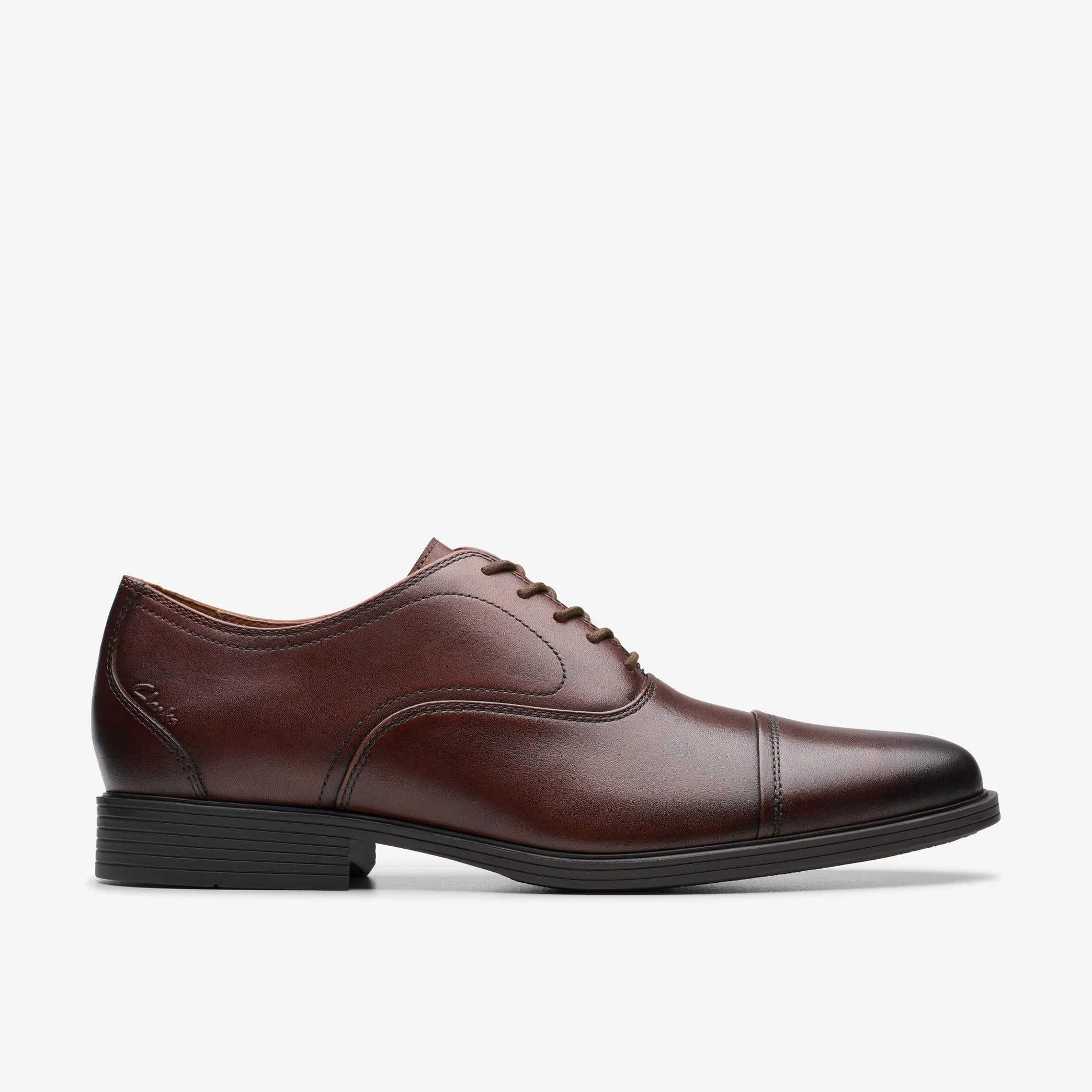 Secure Mens Clarks Whiddon Ox - Mahogany Leather Superior