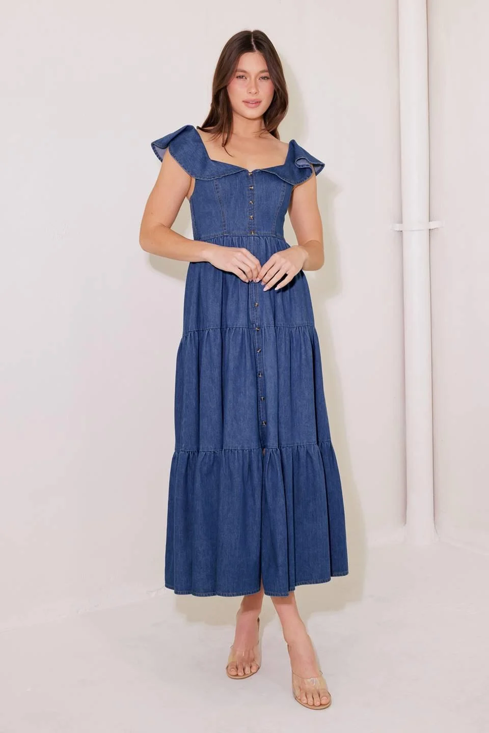 Smart Once Upon a Time Denim Blue Midi Dress Original