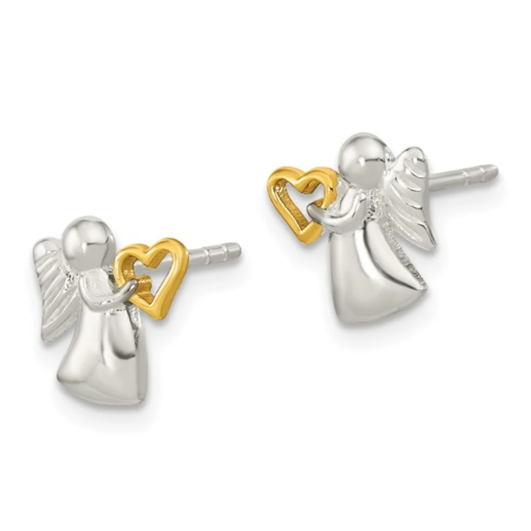 Fashionable Sterling Silver Angel Earrings Long-Lasting