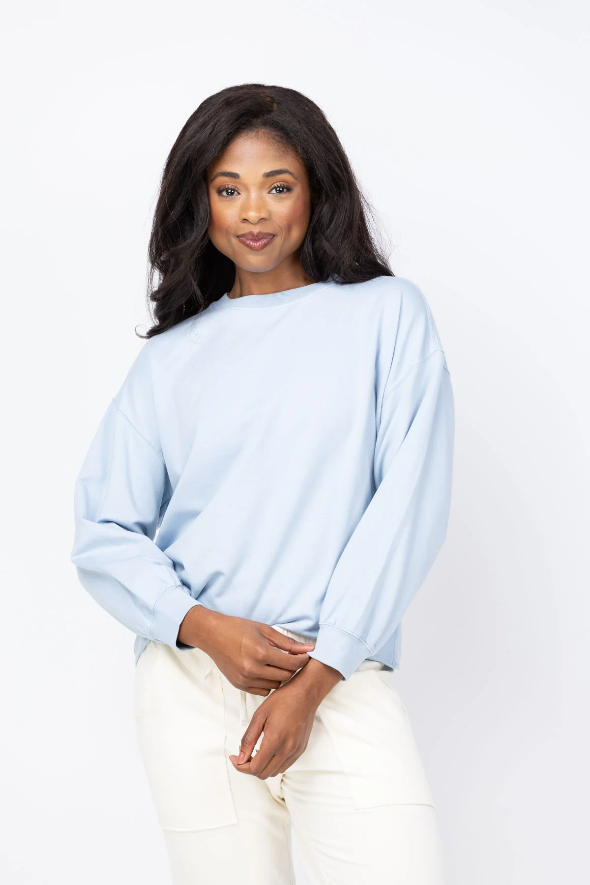 High-Grade Dylan Mock Sweatshirt in Sky Fine
