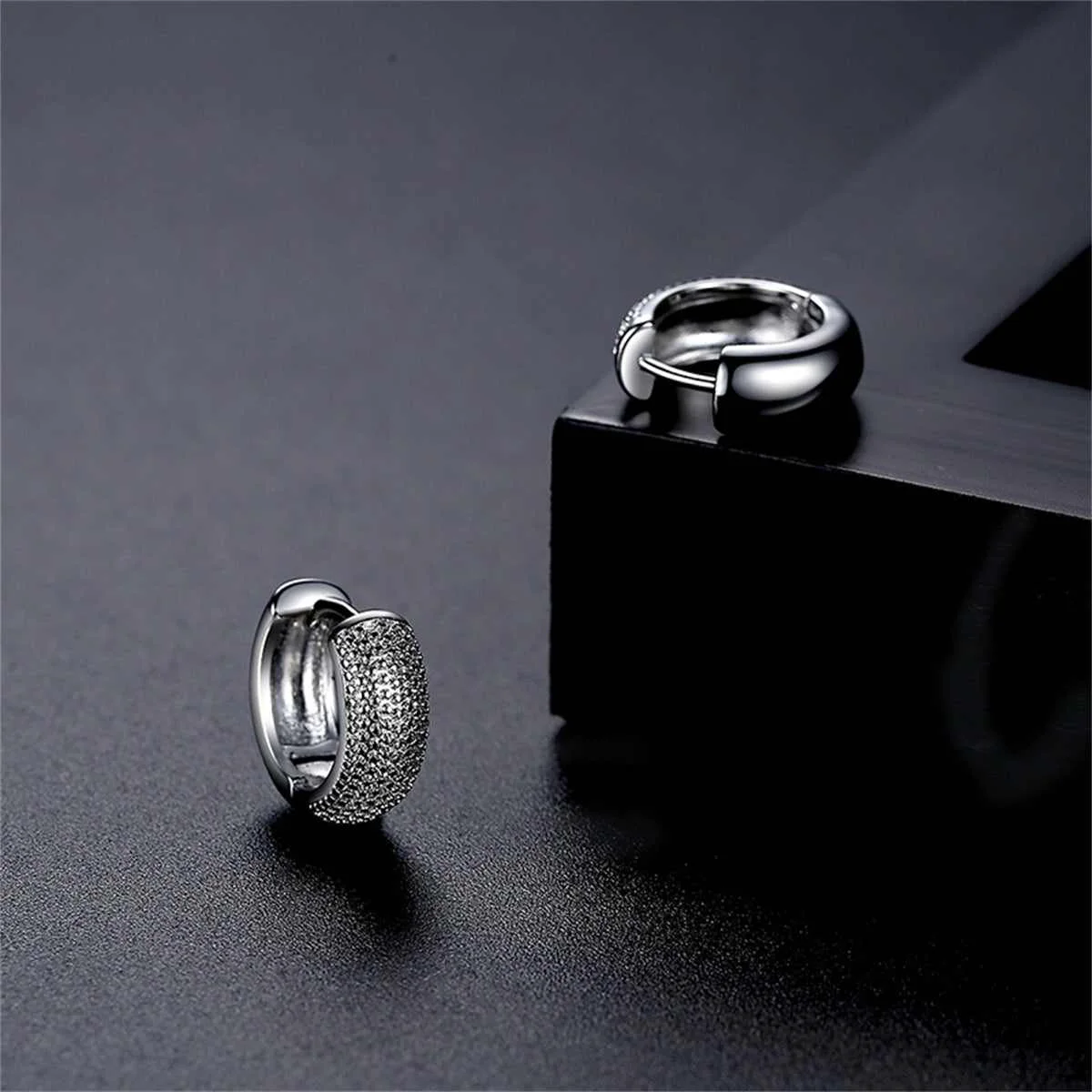 Convenient Silvertone Textured Huggie Earrings Trusted