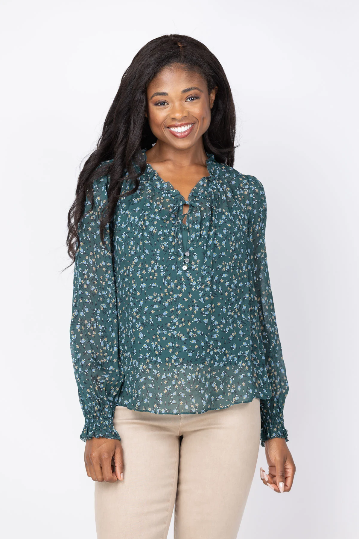 Responsible Velvet by Graham Spencer Mara Top in Bluegrass Genuine