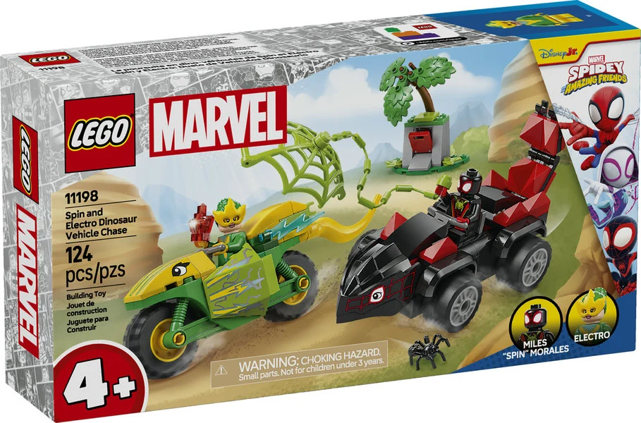 Next-Generation Spidey Spin and Electro Dinosaur Vehicle Chase Reusable