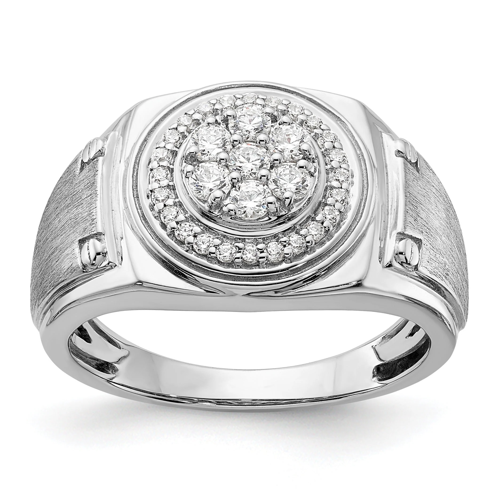 Efficient 14k White Gold 1 2 ct Lab Grown Diamond Men's Wedding Ring Artisan