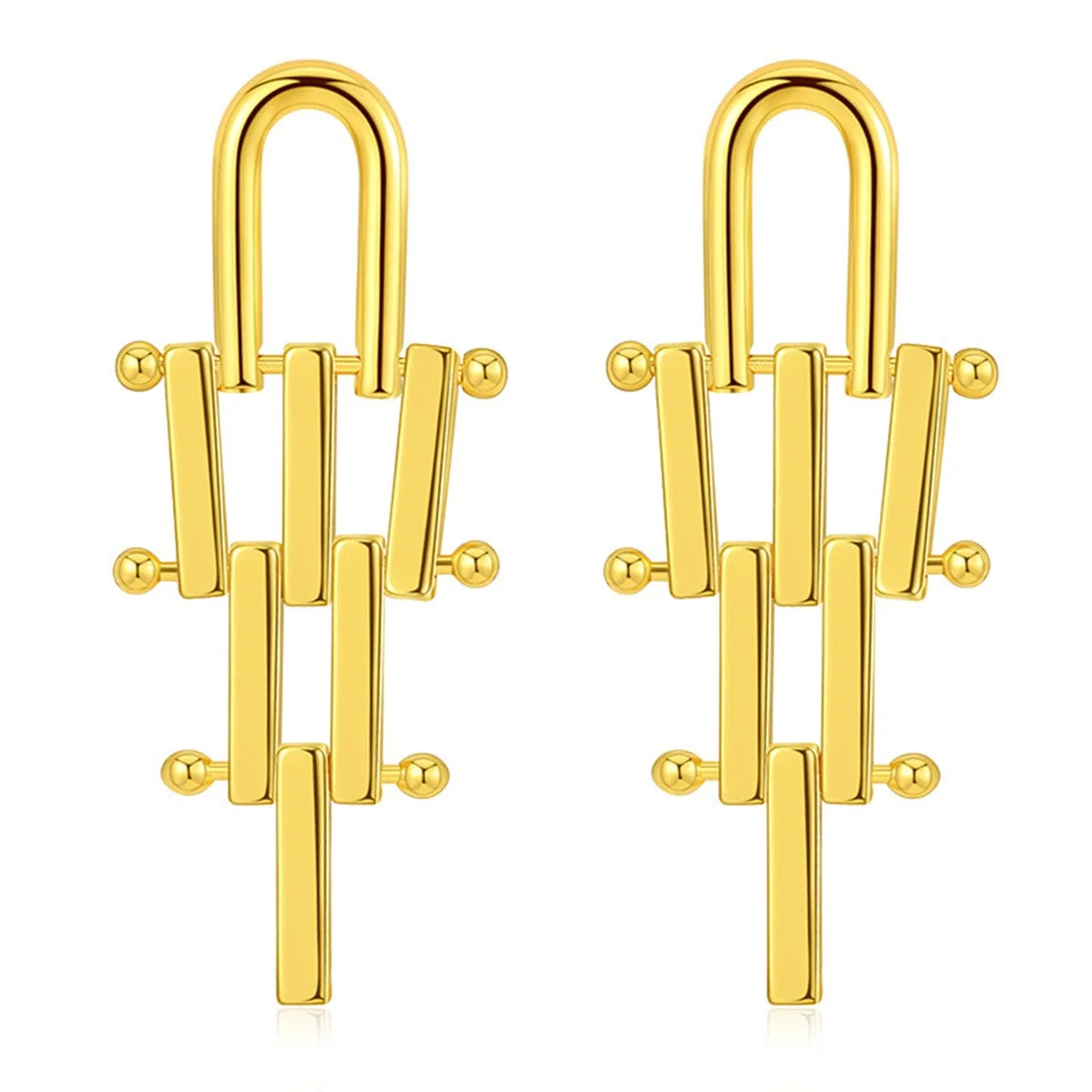 User-Friendly Goldtone Lattice Drop Earrings Quality