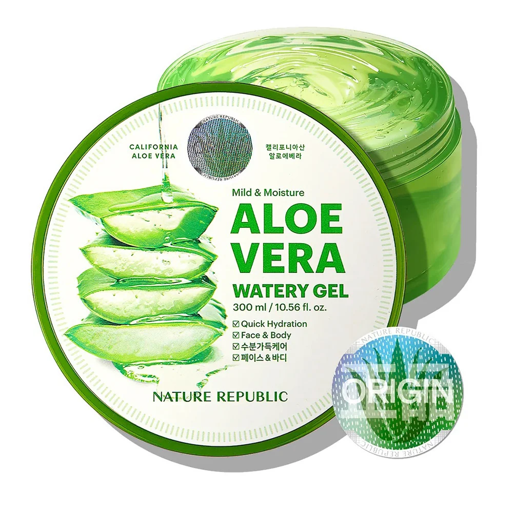 Premium Material Nature Republic Mild Moisture Aloe Vera Watery Gel Quick Hydration Face and Body 10.56Oz 300ml User-Friendly