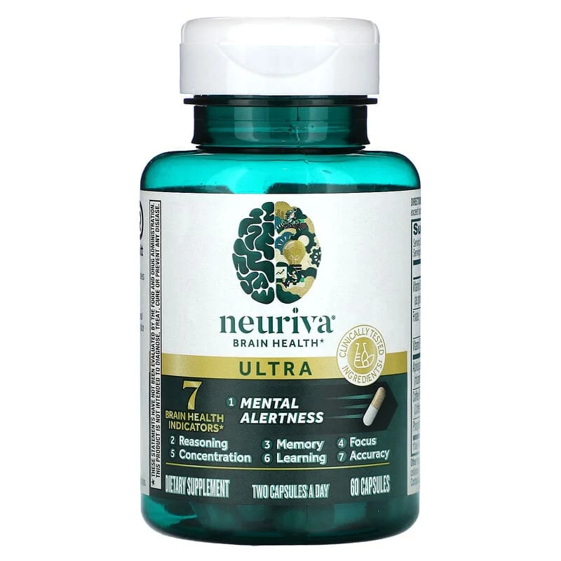 Organic Neuriva Ultra Brain Health Supplement Vitamins B12 and B6 Capsules 60 Ea Contemporary