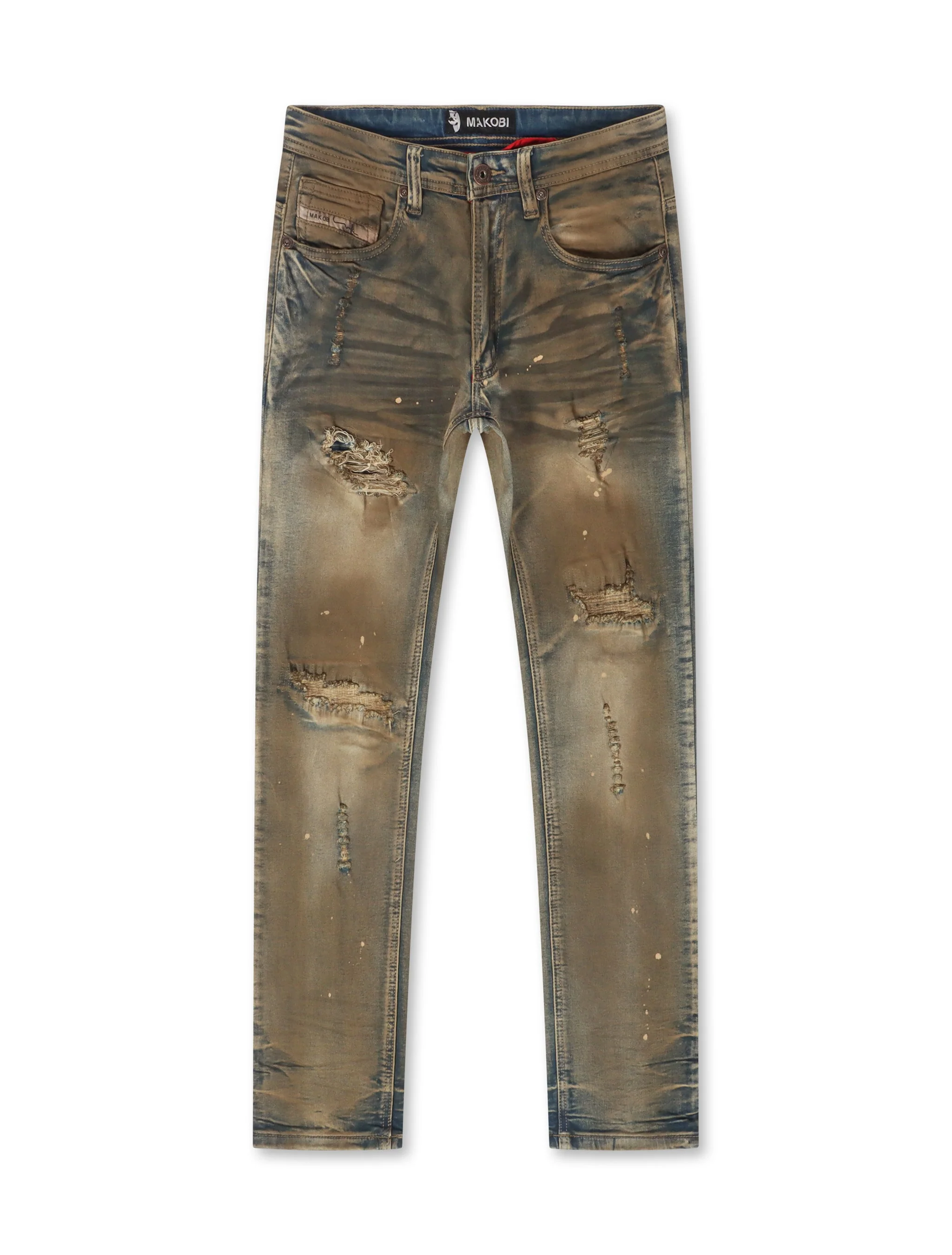 Artisan Makobi Distressed Slim Fit Jeans – Antique Wash World-Class