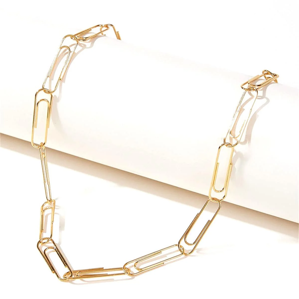 Carefully Designed Goldtone Paper Clip Chain Clean