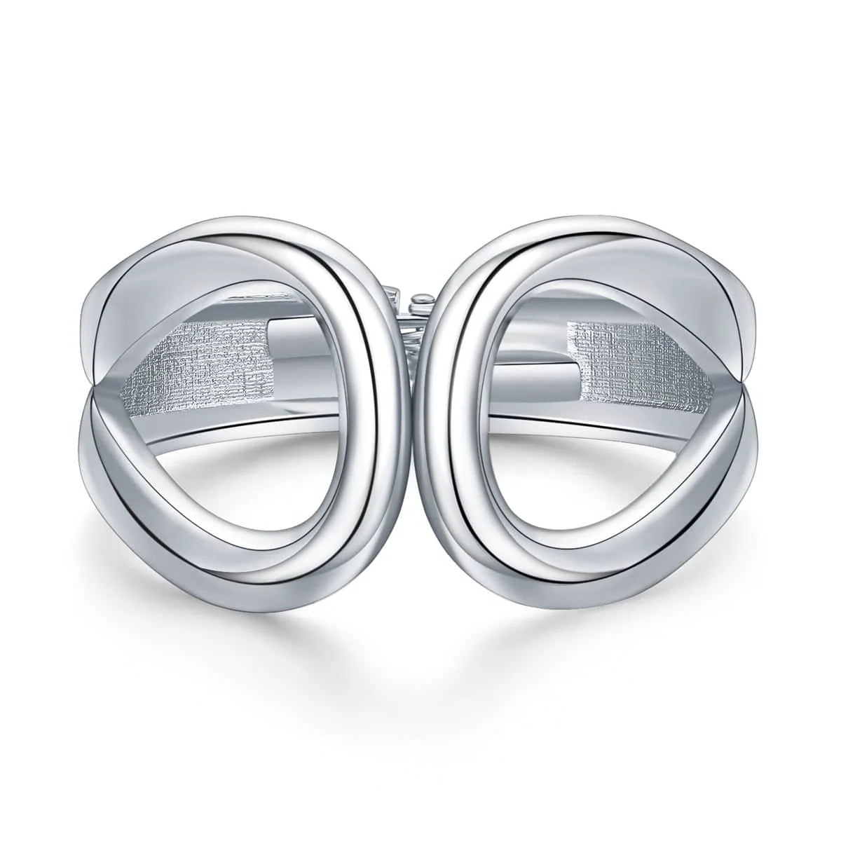 Prestigious Silvertone Drop End Bangle Original