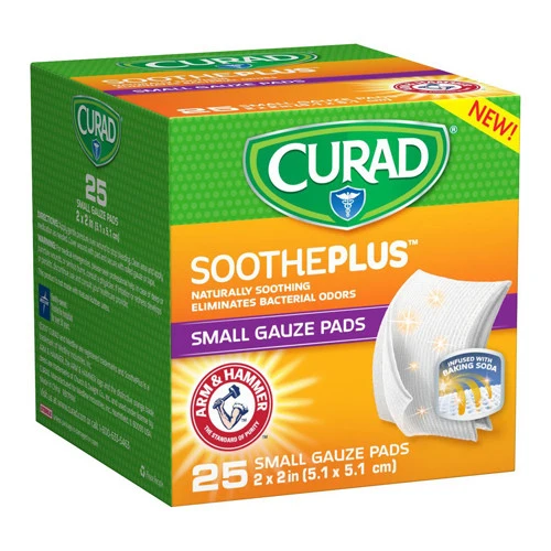 Excellent Curad Sootheplus Small Gauze Pads with Baking Soda Arm and Hammer 2 X 2 in 25 Ea Original Design
