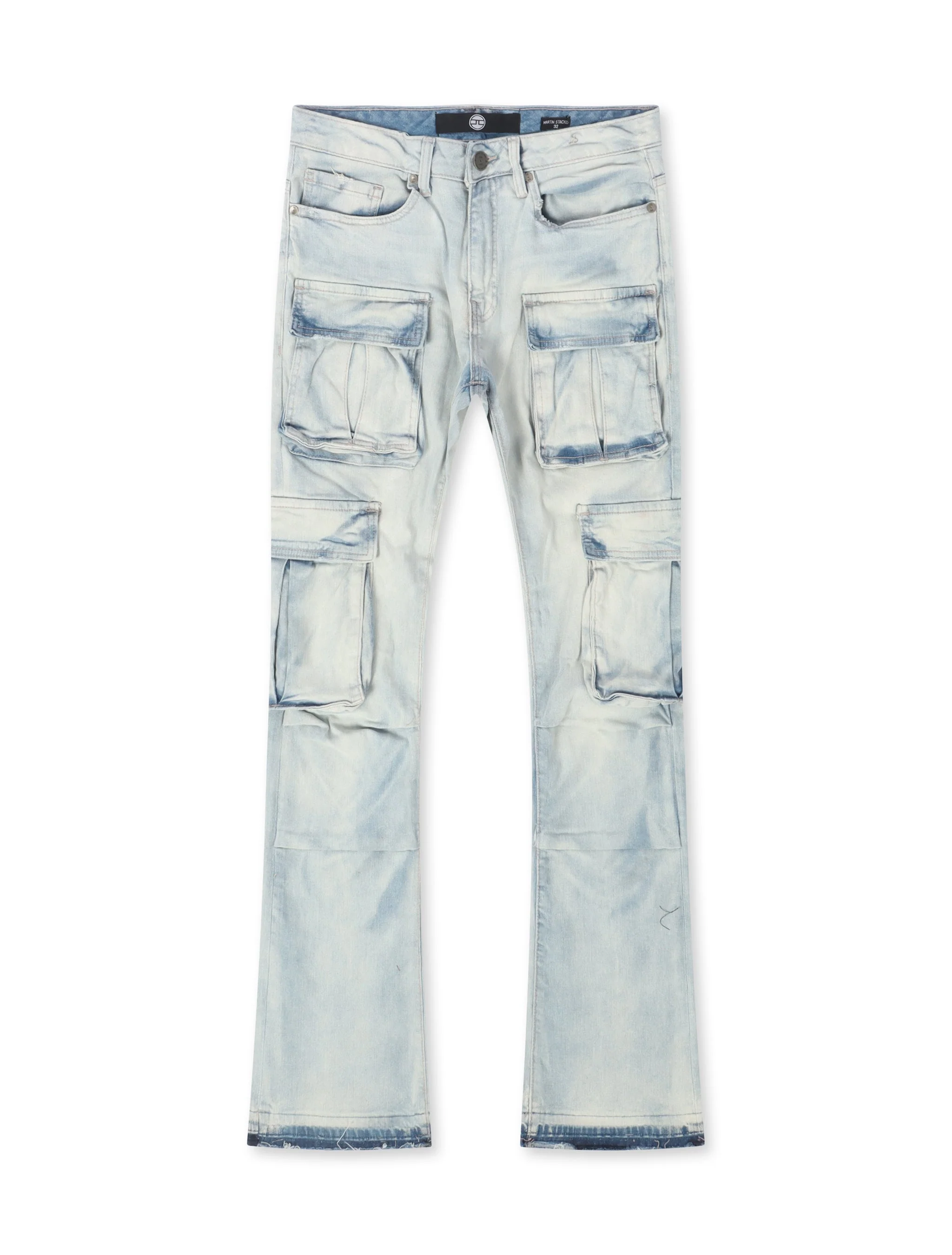 Functional Jordan Craig Cargo Stacked Jean - Iced White High-Quality