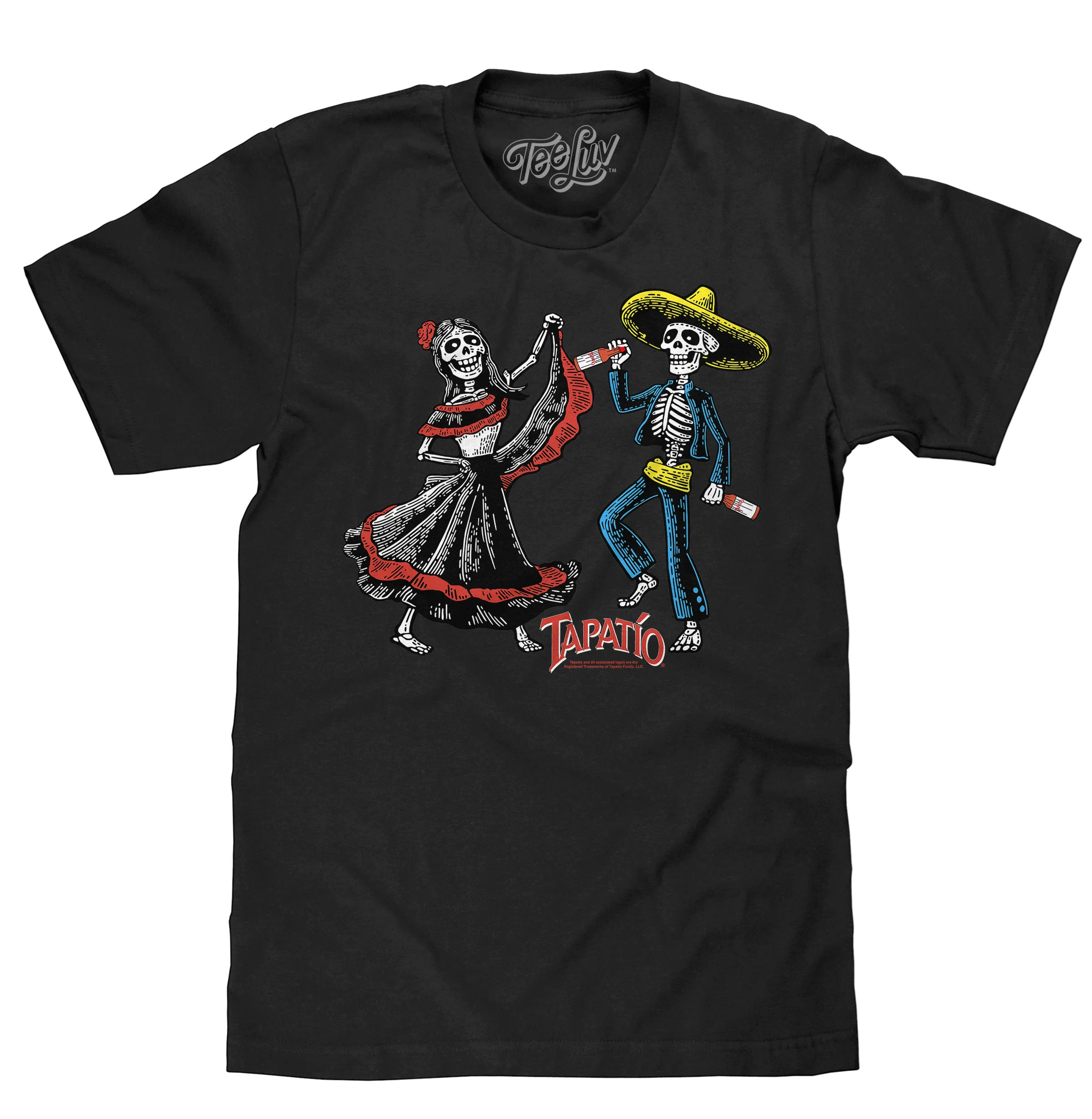 Fast Tapatio Hot Sauce Day Of The Dead T-Shirt - Black Versatile