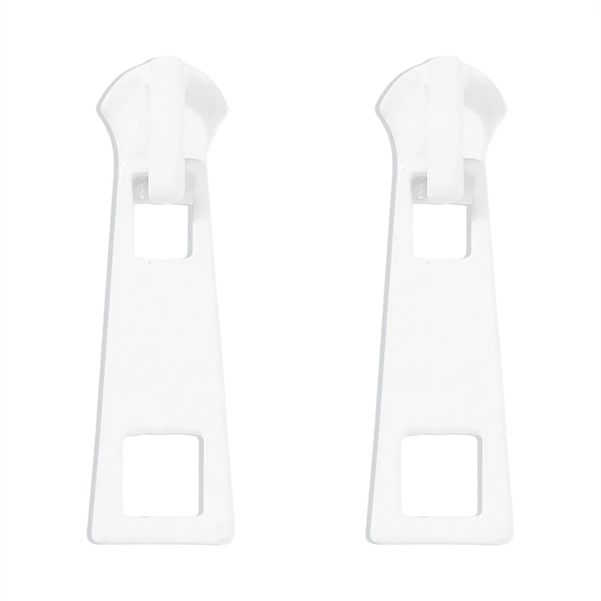 Quality White Enamel Silvertone Zip Drop Earrings Verified