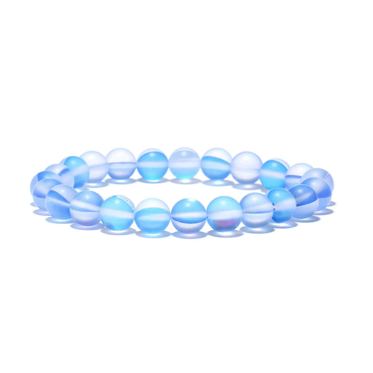 Breathable Blue Frosted Crystal Beaded Stretch Bracelet Carefully Designed