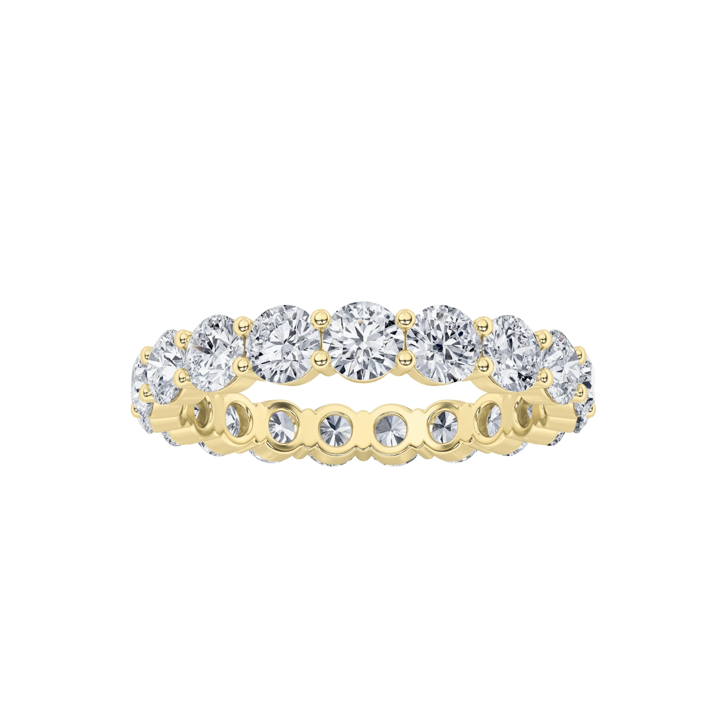 Specialty 2.7Cttw Round Shaped Lab Grown Diamond Split Prong Eternity Ring in 14K Gold F Superior