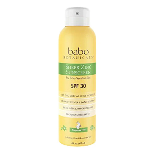 High-Performance Babo Botanicals Sheer Zinc Sunscreen SPF 30 Natural Spray 6 Oz Crafted