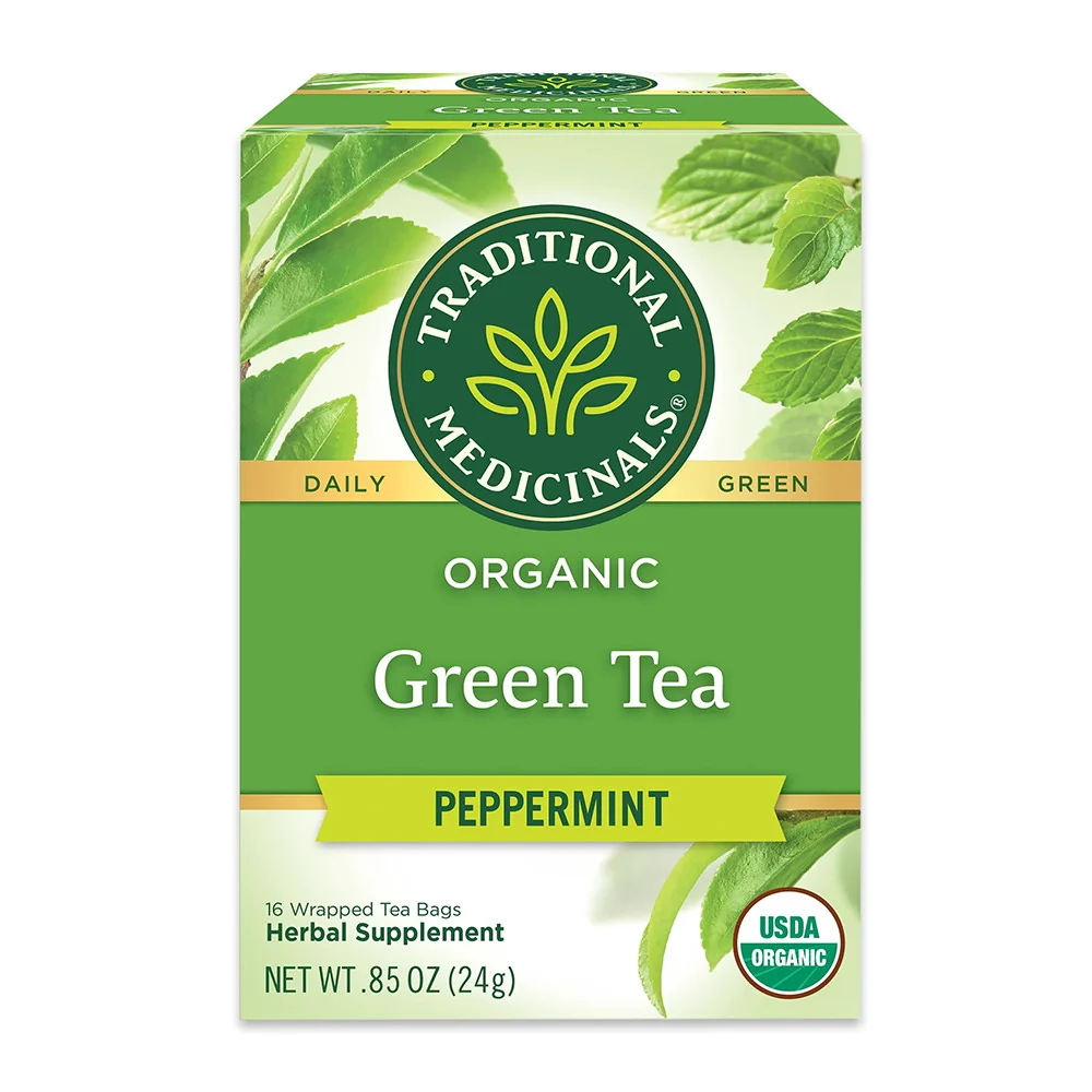 Stylish Traditional Medicinals Organic Green Tea Peppermint Tea Bags 16 Ea 0.85 Oz Selected