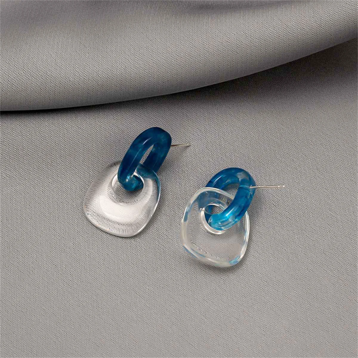 Sophisticated Blue Clear Catch Drop Earrings Natural