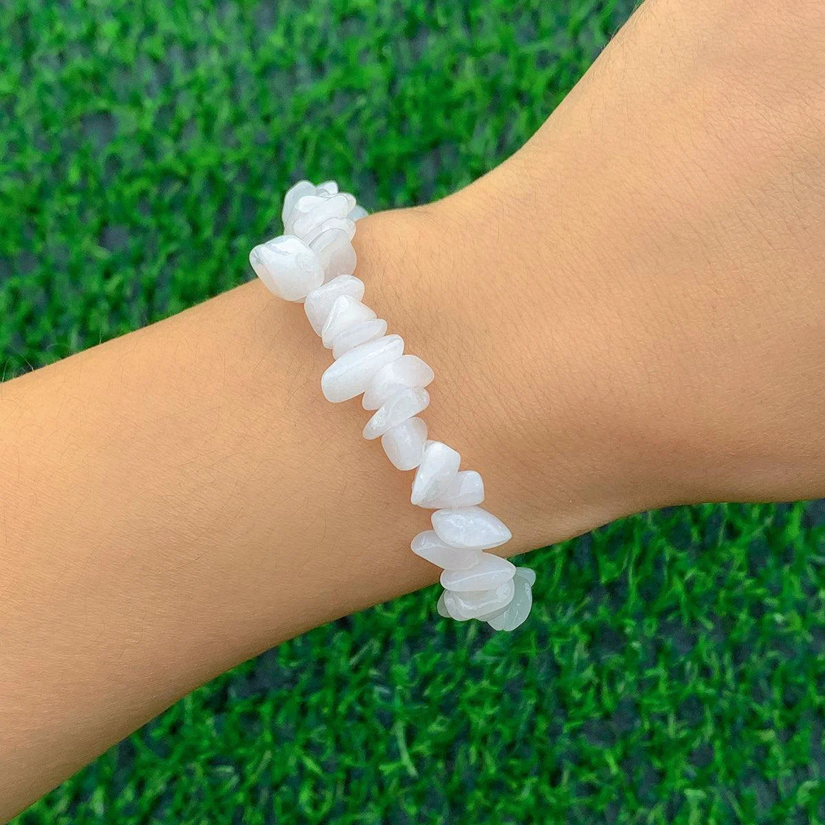 Dependable White Quartz Stretch Bracelet Genuine